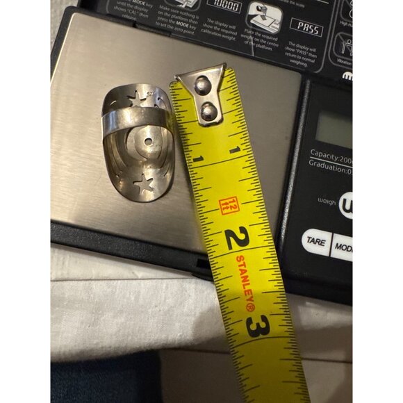 Sterling Silver Ring Stars Crescent moon 4.16g Size 7 - Picture 5 of 7